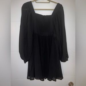 Mango mini dress with sheet puff sleeve